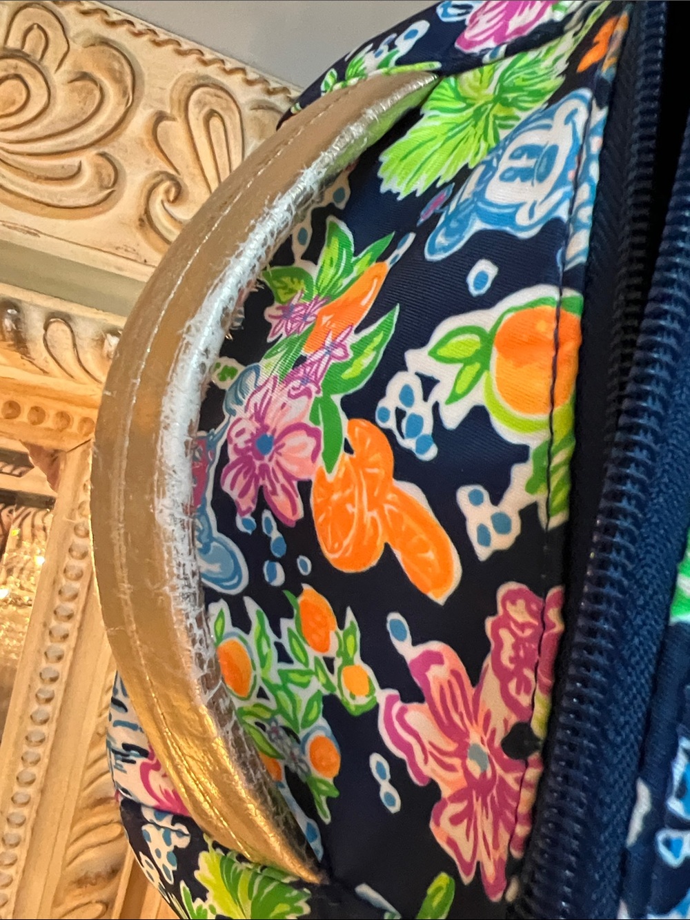 Disney x Lily Pulitzer Navy Tropical Mickey Floral Backpack - Picture 8 of 8
